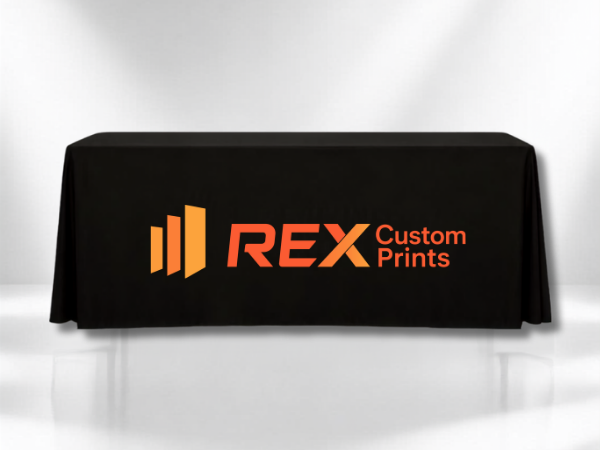 Black Custom Branded Tablecloth