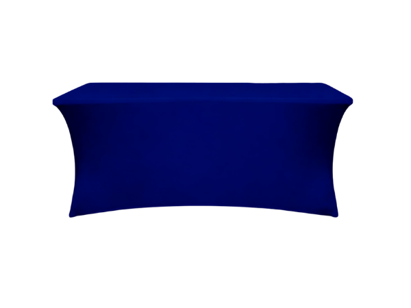 Navy Blue 4 Sided Stretch Tablecloth Back