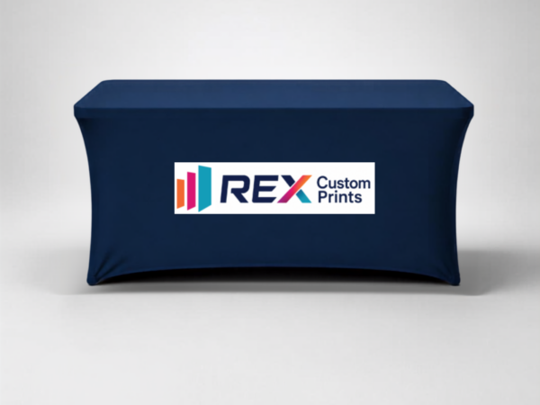 4 Ft Custom Stretch Tablecloth with Logo