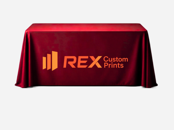 8 Ft Custom Fitted Tablecloth with Logo