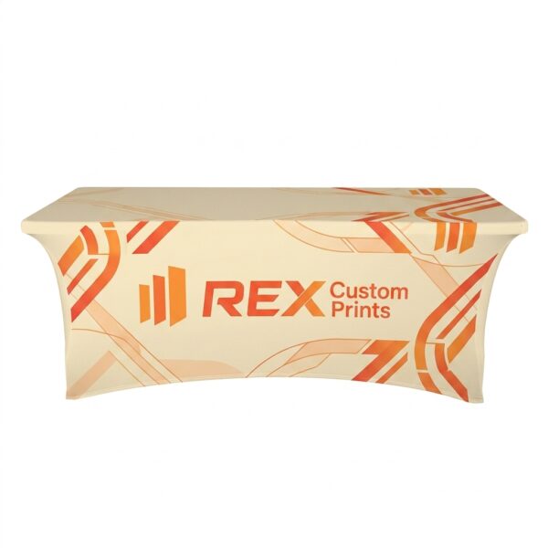 8 Ft Custom Stretch Tablecloth with Logo