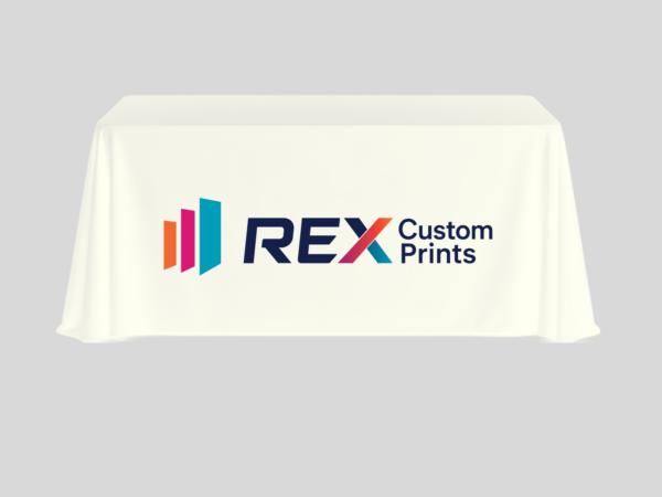 6 Ft Custom Fitted Table Cover with Logo